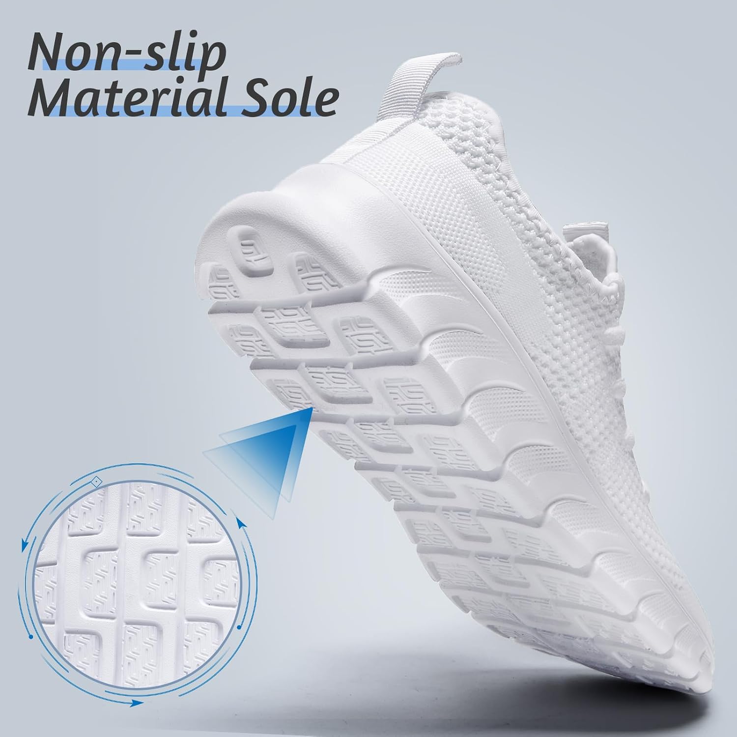 Mens Lightweight Running Shoes Slip On Walking Tennis Gym Sneakers | Breathable Mesh Athletic Sneakers | Wear-Resistant Non-Slip Rubber Outsole | Casual Fashion Sports Shoes for Daily Workout - Image 5