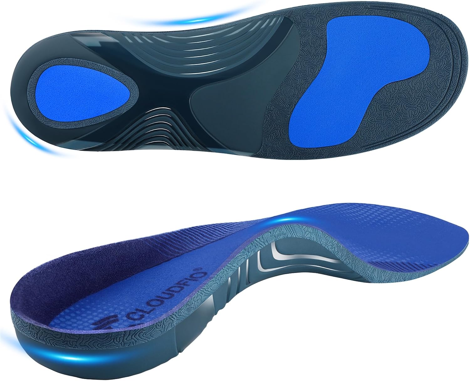 Cloudflo Plantar Fasciitis Insoles Men Women, Heavy Duty High Arch Support