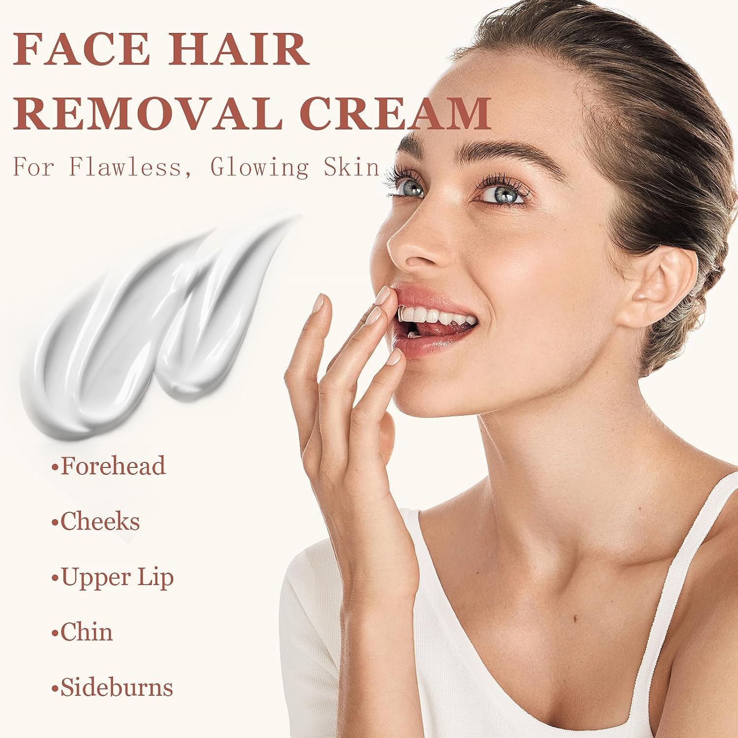 Facial Hair Removal for Women, Depilatory Cream for Face with Post-Care Soothing Cream, Flawless Hair Removal for Pubic Sensitive Skin At Home w/Spatula, 2.37 Fl Oz - Image 5