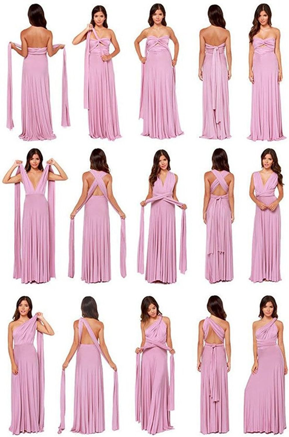 Womens Transformer Evening Dress Maxi Cocktail Wrap Convertible Multi Way Floor Long Formal Gown - Image 6
