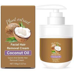 Facial Depilatory Cream, Coconut Facial Hair Removal Cream for Women