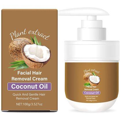 Facial Depilatory Cream, Coconut Facial Hair Removal Cream for Women