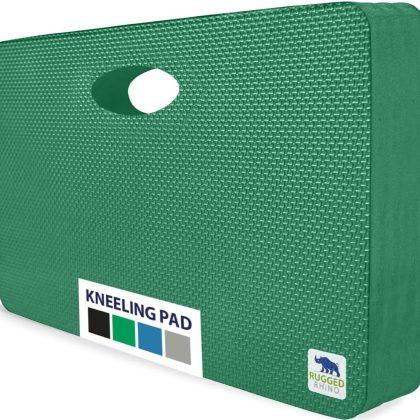 RUGGED RHINO Heavy Duty Kneeling Pad for Work, Shock Absorbent Thick Knee Pads, Holds Up to 300 lbs, Protect Knees from Hard Concrete Surfaces For Mechanics, Yard Gardening, Home Gym, Pine Green