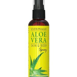 Seven Minerals Travel Size Aloe Vera Spray with Pure Aloe From Freshly Cut Organic Aloe Plant, Not Powder - No Xanthan,So It Absorbs Rapidly With No Sticky Residue (2 fl oz)