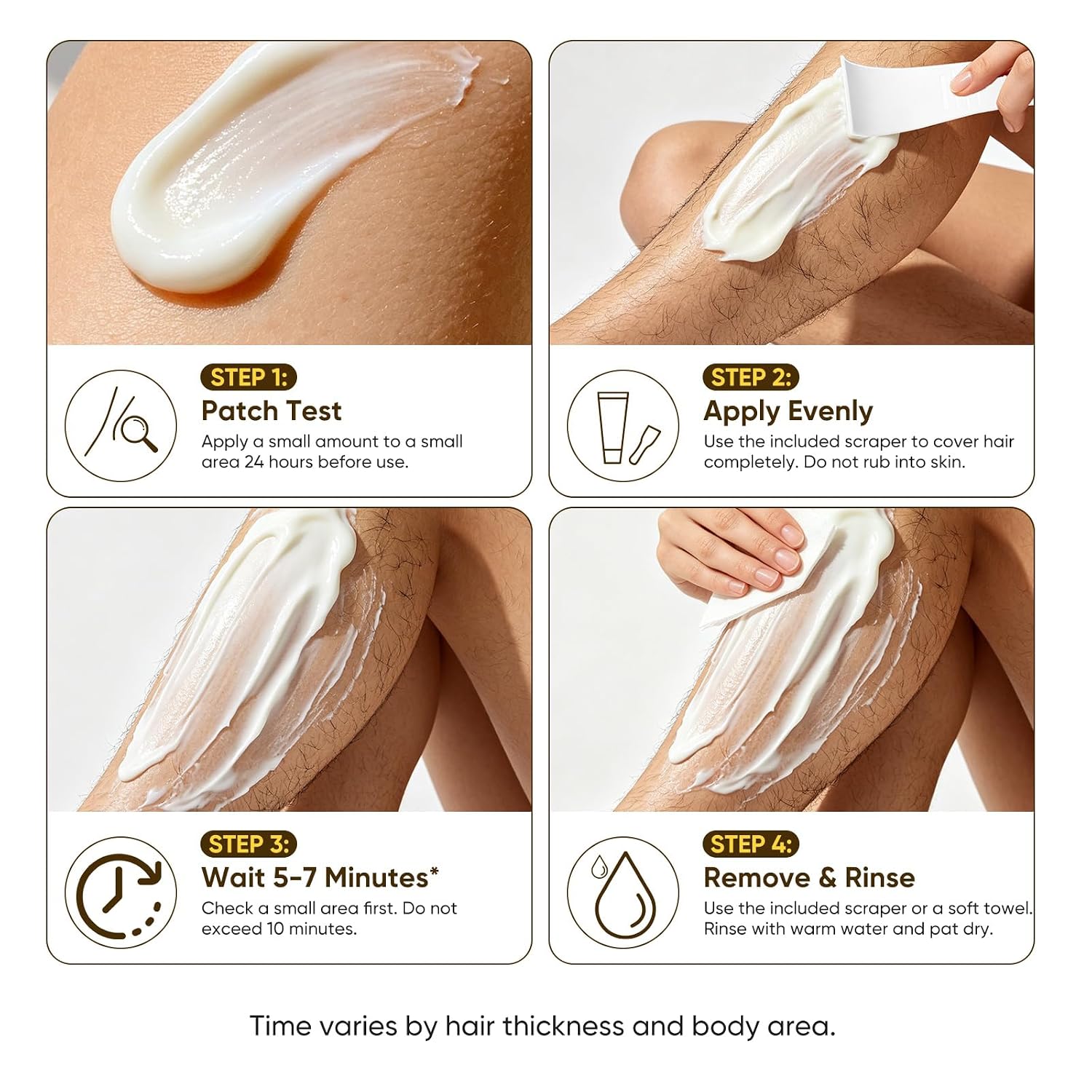 Hair Removal Cream for Sensitive Skin – Gentle Formula with Urea, Centella Asiatica, and Niacinamide; Reduces Ingrown Hairs and Irritation; Brightens Dark Underarms and Bikini Line 4 oz - Image 7