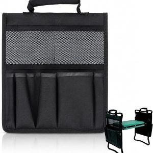1 Pack Garden Pouches for Kneeler, Portable Tool Storage With Handle, Size Bags Multiple Storage Pockets Organizer for Outdoor Gardening Kneeling Stool, Gifts for Women,Mom & Dad Nylon and Latex