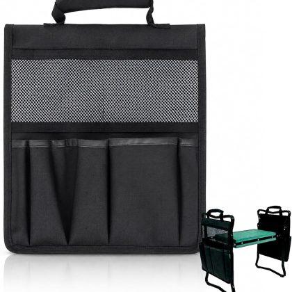 1 Pack Garden Pouches for Kneeler, Portable Tool Storage With Handle, Size Bags Multiple Storage Pockets Organizer for Outdoor Gardening Kneeling Stool, Gifts for Women,Mom & Dad Nylon and Latex