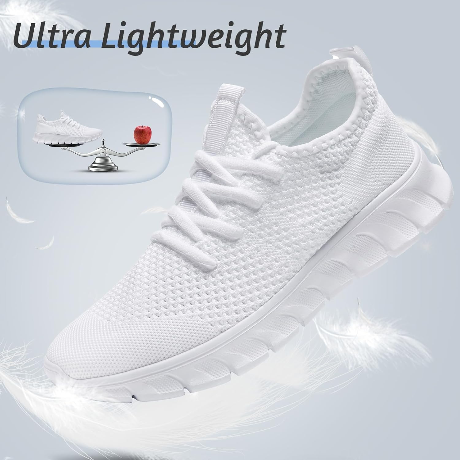 Mens Lightweight Running Shoes Slip On Walking Tennis Gym Sneakers | Breathable Mesh Athletic Sneakers | Wear-Resistant Non-Slip Rubber Outsole | Casual Fashion Sports Shoes for Daily Workout - Image 6