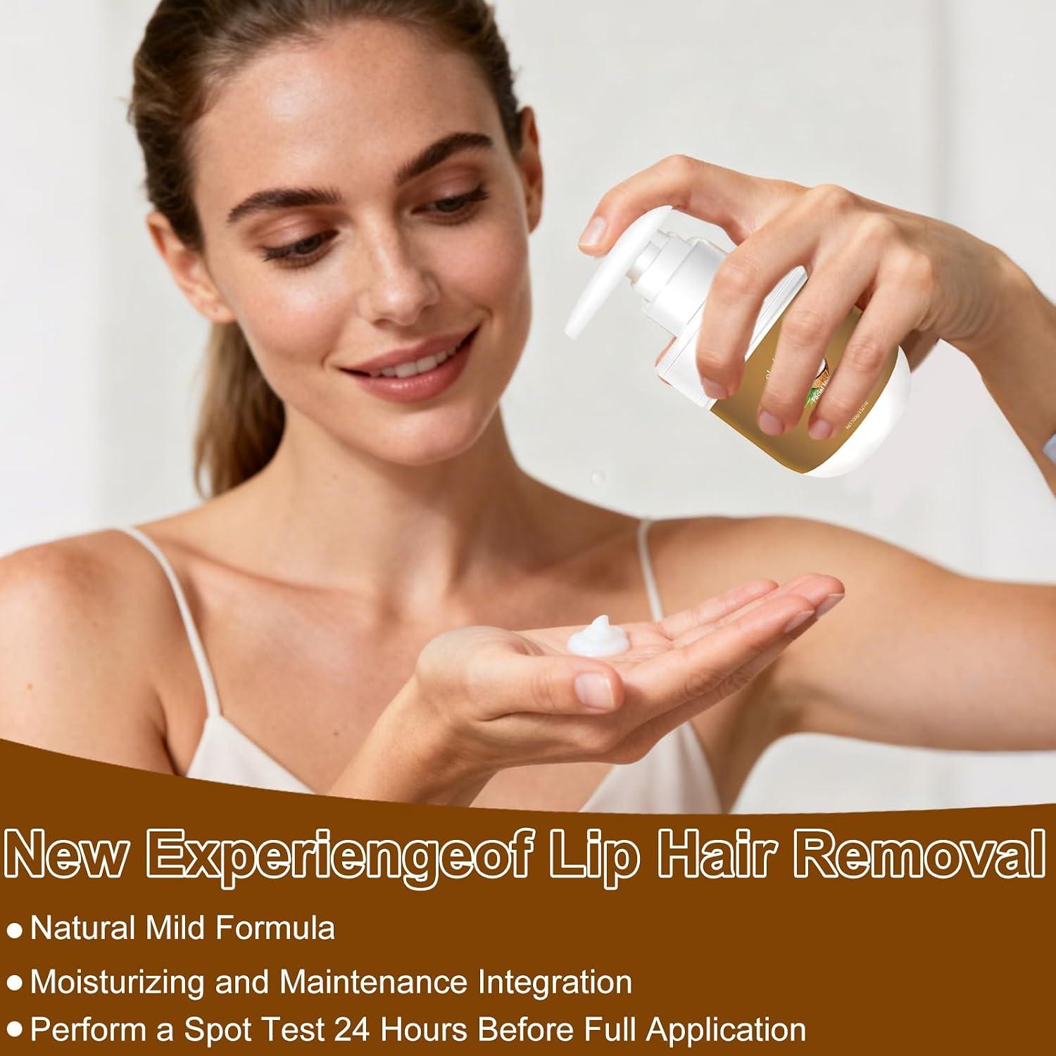 Coconut Oil Facial Hair Removal Cream for Women - Removes Hair From Chin, Upper Lip, Plant Extract, Mild and Non-Irritating (3.52oz) - Image 6