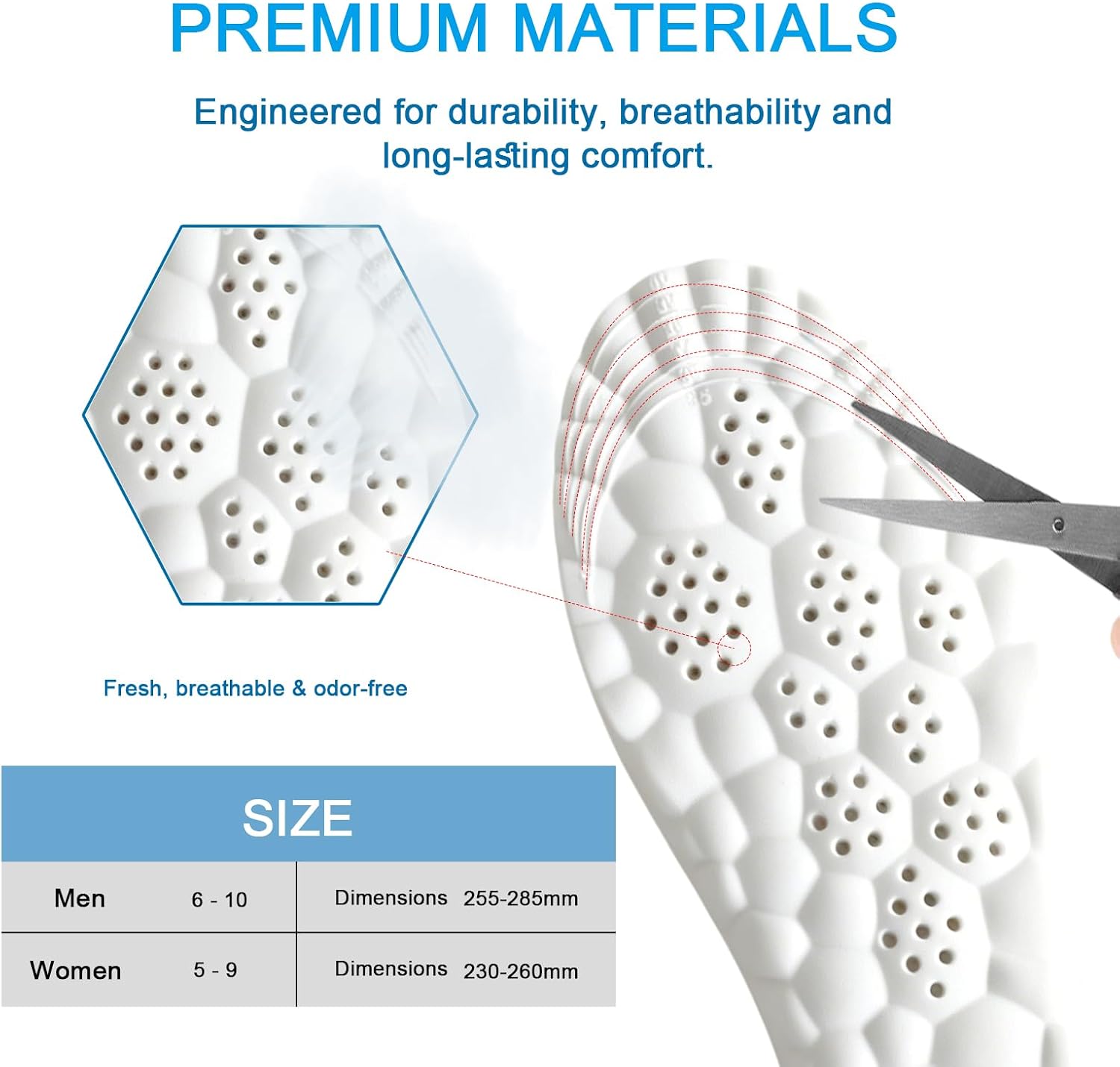 2 Pairs Cloud Insoles for Men & Women Size:255-285mm - Image 2