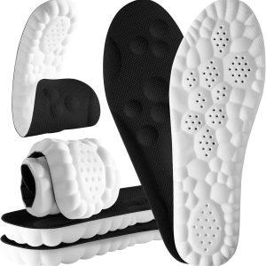 4D Cloud Steppers Insoles for Men and Women - Inserts, Soft, Memory Foam Insoles for Shoes, Boots & Sneakers (Black, Men: US 7-10/ Women: US 8.5-12)