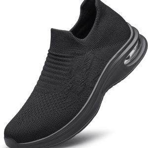 Mens Walking Shoes Slip on Lightweight Running Shoes Workout Athletic Tennis Shoes Gym Sneakers
