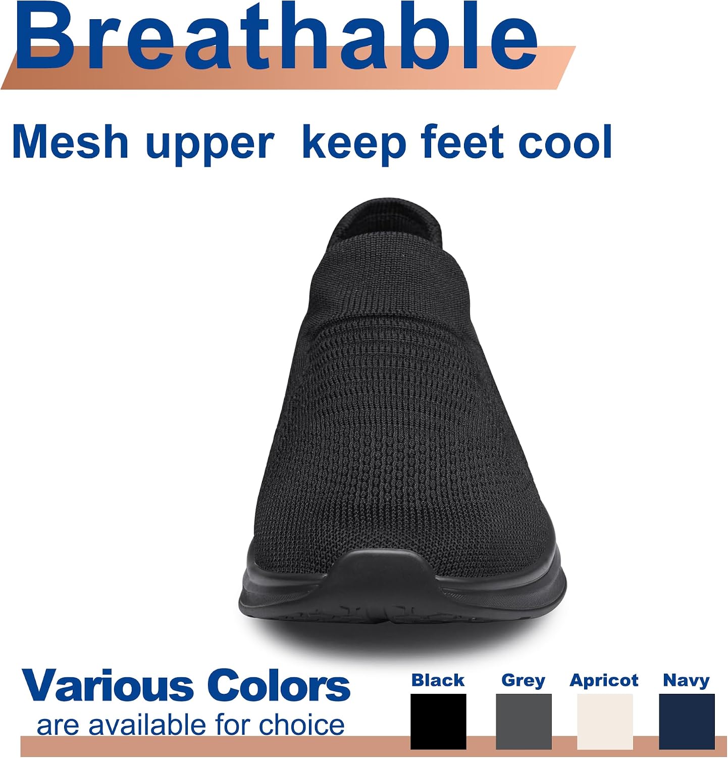 Mens Walking Shoes Slip on Lightweight Running Shoes Workout Athletic Tennis Shoes Gym Sneakers - Image 3