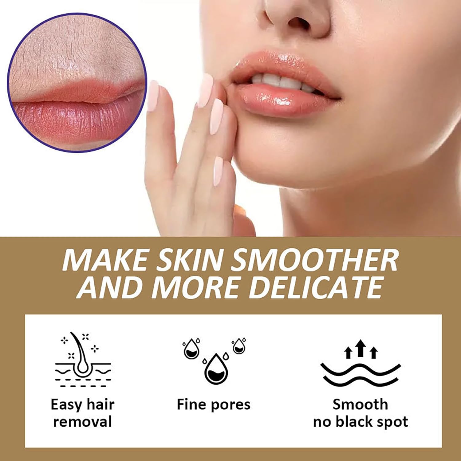 Facial Depilatory Cream, Coconut Facial Hair Removal Cream for Women - Image 5