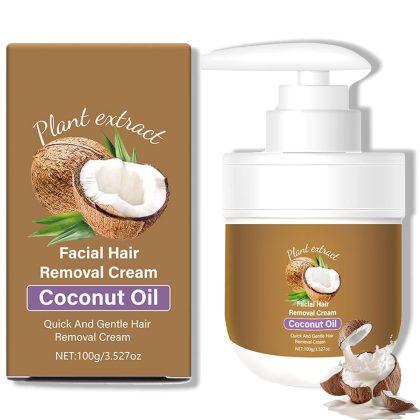 Coconut Oil Facial Hair Removal Cream, Coconut Hair Removal Cream for Women