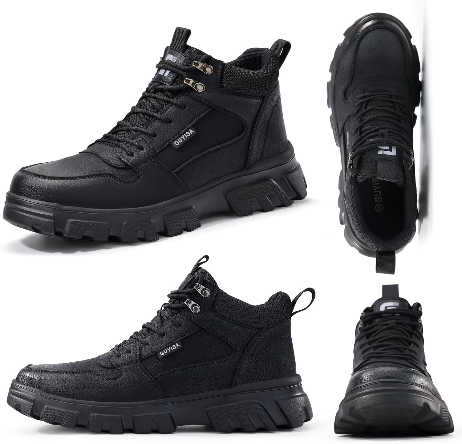 Light Steel Toe Boots for Men Comfortable Work Boots for Warehouse | Lightweight Safety Boots with Puncture Resistant Midsole, Protective Work Boots for Warehouse Factory Black - Image 5