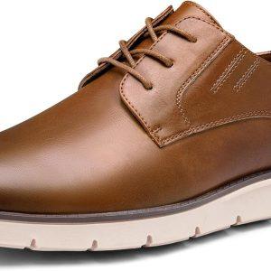 Jousen Mens Dress Shoes Comfortable Business Casual Sneakers | Casual Dress Shoe Style Classic Plain-Toe Oxford Design Removable Footbed Work & Office Wear
