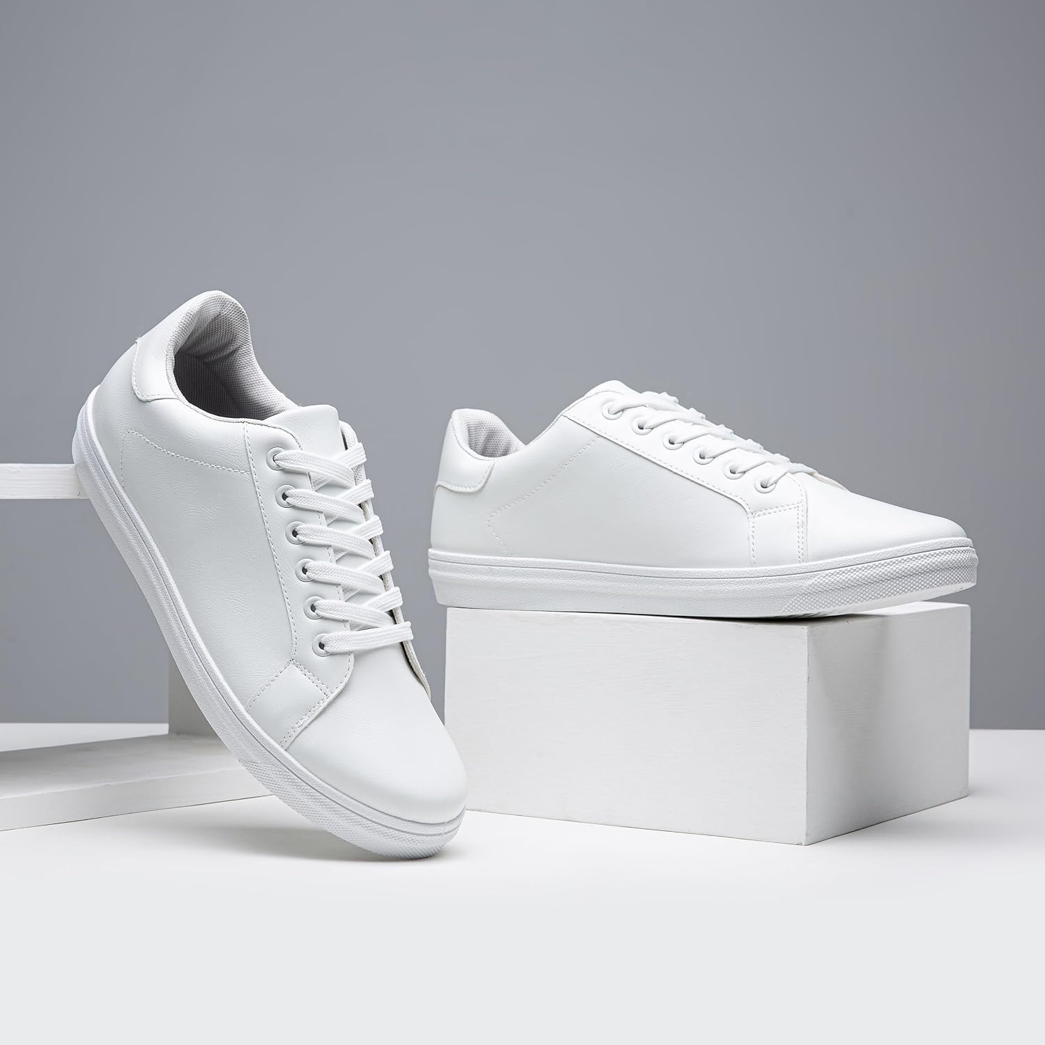 Jousen Men's White Shoes Casual White Sneakers - Image 3