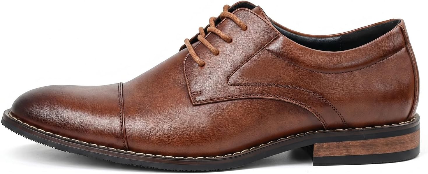 Mens Dress Shoes, Classic Derby Shoes for Work Wedding | Split Toe Derby Style, Formal Dress Look, Soft PU Upper, Rounded Toe, Cushioned Insole, Work Wedding Wear - Image 6