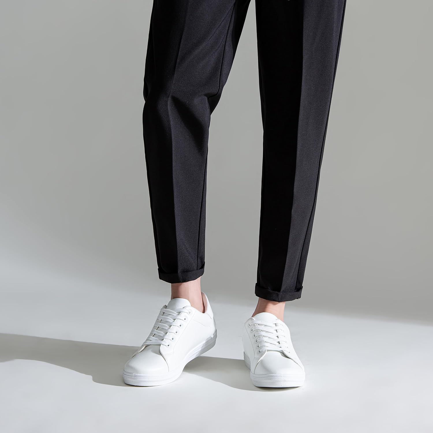 Jousen Men's White Shoes Casual White Sneakers - Image 7