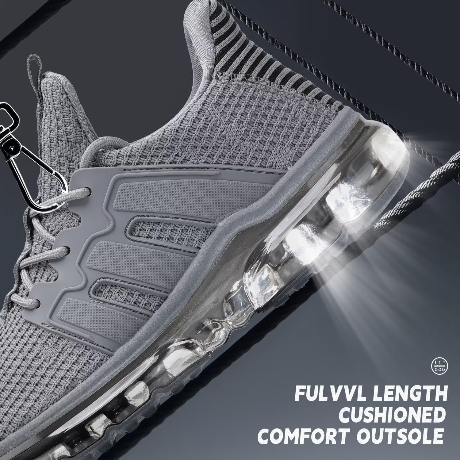 Wrezatro Men's Air Cushion Walking Shoes, Breathable Mesh Non Slip Comfort Sneakers for Work Casual Running Gym - Image 5