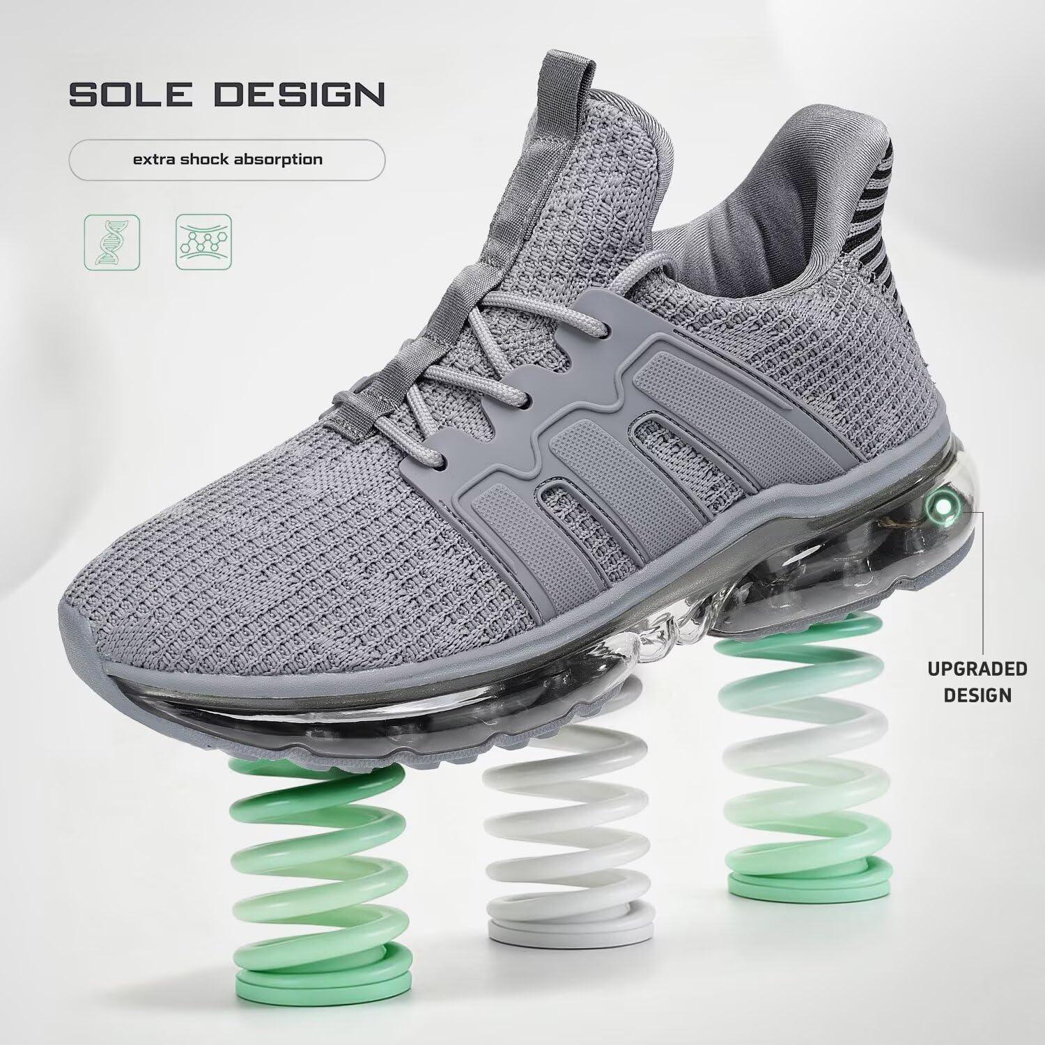 Wrezatro Men's Air Cushion Walking Shoes, Breathable Mesh Non Slip Comfort Sneakers for Work Casual Running Gym - Image 6