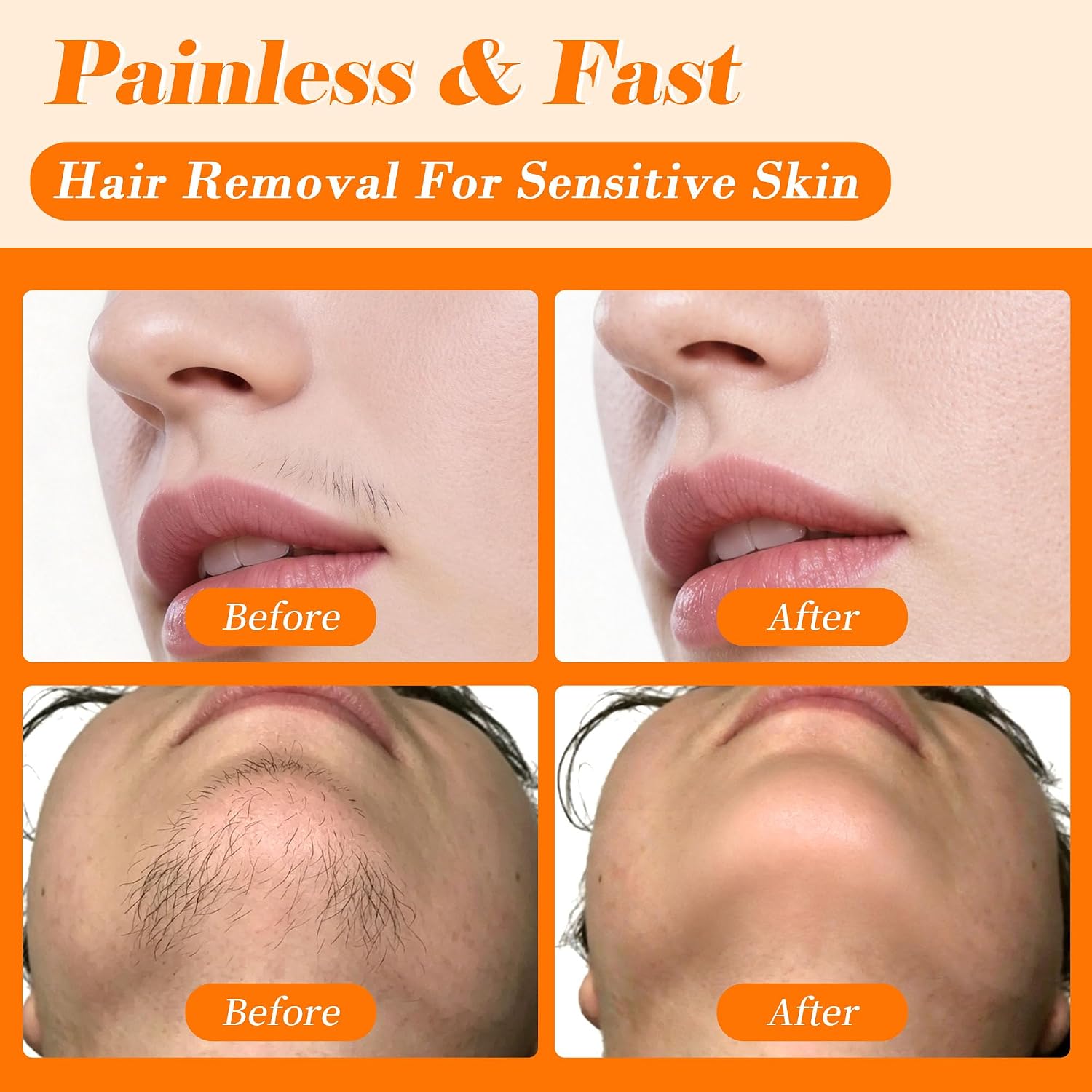 Facial Hair Removal Cream For Women, Gentle Face Hair Removal Cream For Sensitive Skin, Natural Depilatory Cream For Face Chin Peach Fuzz Upper Lip Hair, Flawless Facial Hair Remover, 1.69 Fl Oz - Image 2