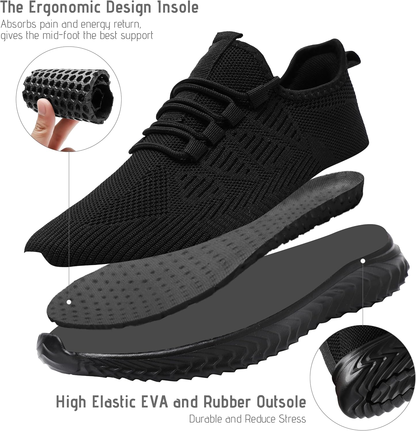 Mens Running Shoes Tennis Shoes Walking Gym Sneakers Non Slip - Image 3