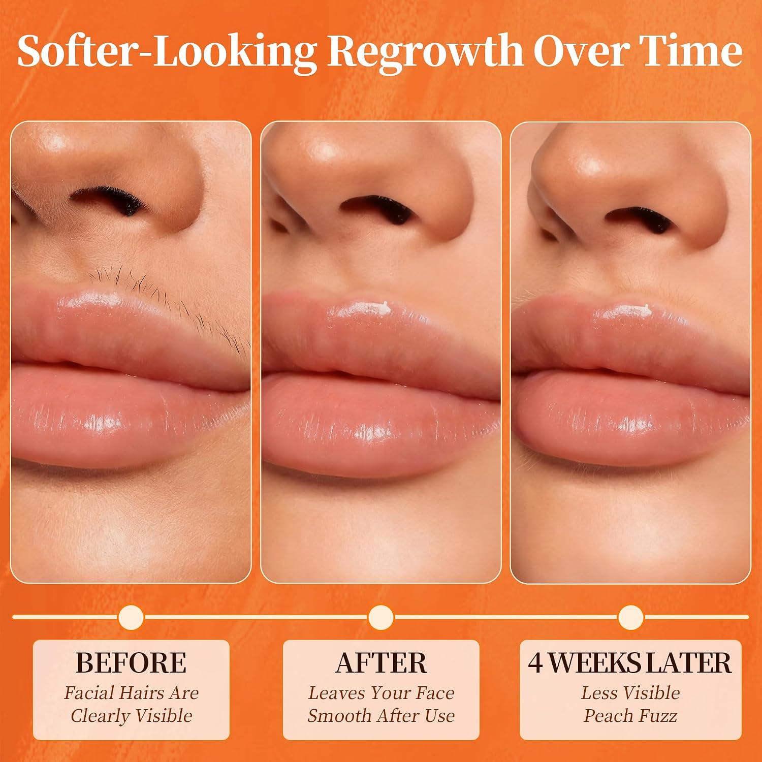 Facial Hair Removal Cream For Women, Gentle Face Hair Removal Cream For Sensitive Skin, Natural Depilatory Cream For Face Chin Peach Fuzz Upper Lip Hair, Flawless Facial Hair Remover, 1.69 Fl Oz - Image 7
