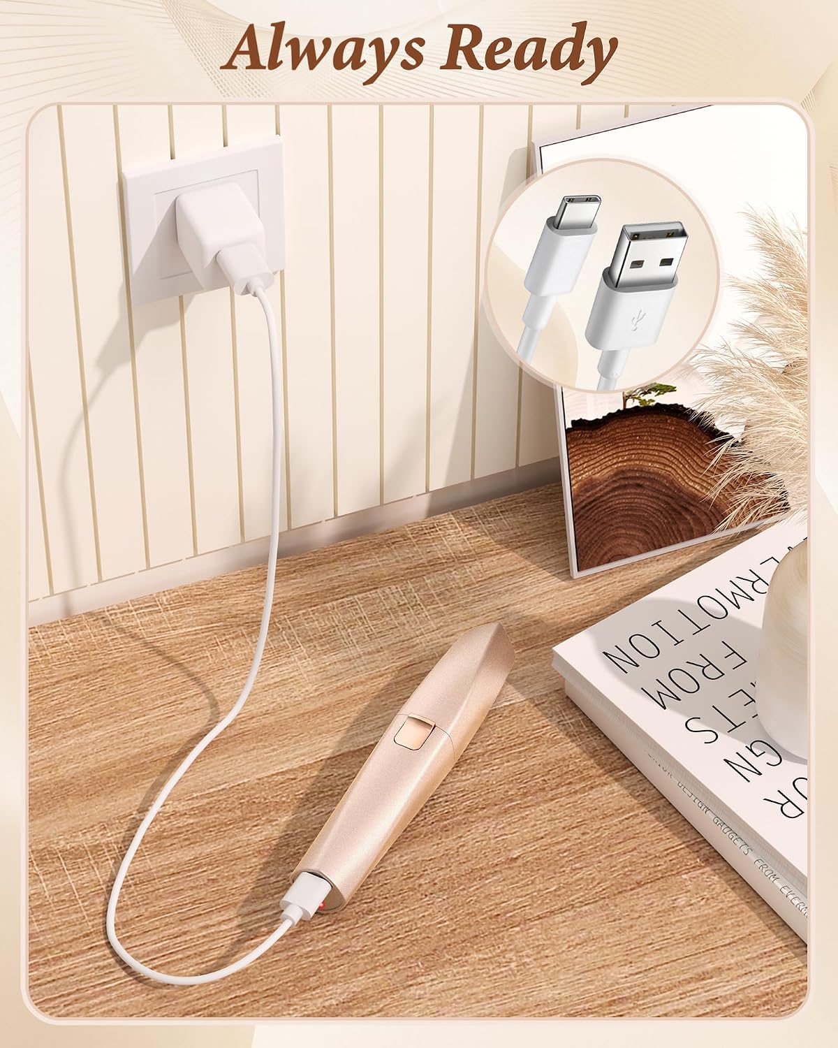 Eyebrow Trimmer Facial Hair Removal for Women: 2 in 1 Rechargeable Face Shaver and Eyebrow Razor - Painless Electric Hair Remover Device for Peach Fuzz Fine Hairs Upper Lip Chin - Image 5