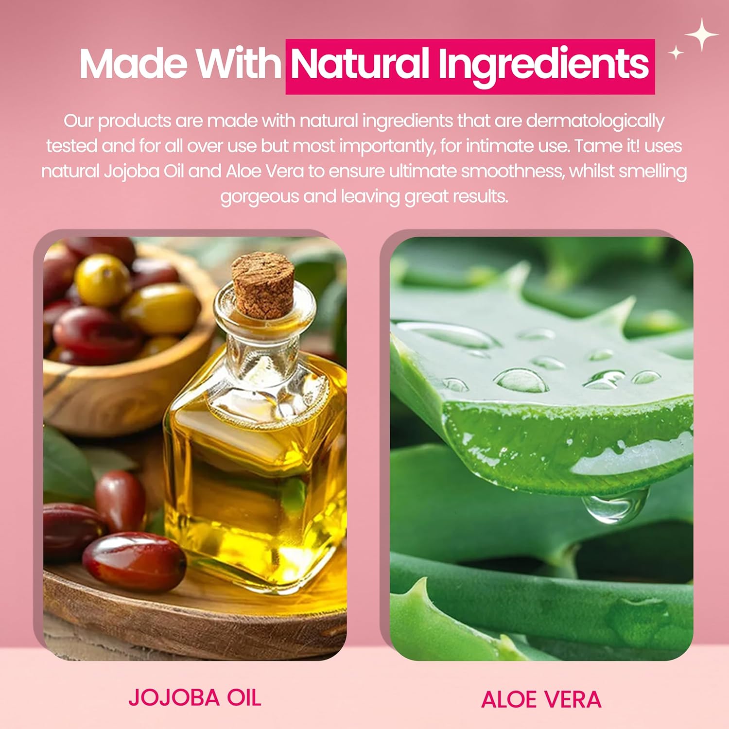 WooWoo Tame It! Natural Intimate Hair Removal Cream - Painless Vegan Hair Remover For Sensitive Skin - Depilatory For Genitals, Bikini, Legs & Bum - Women In-Shower Cream With Aloe Vera - 100ml - Image 3