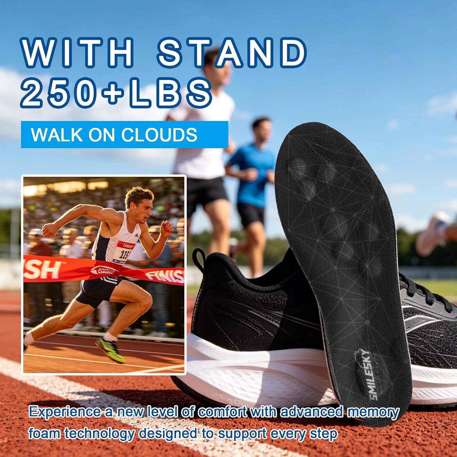 2 Pairs Cloud Insoles for Men & Women Size:255-285mm - Image 4