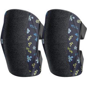 Garden Knee Pads for Women, Lightweight Waterproof KneePads for Gardening, Anti Slip Leather Foam Padding Kneeling Pads for Flooring and Carpet Cleaning, House work, Gardening Maintain, Knee Protector, Blue Flower