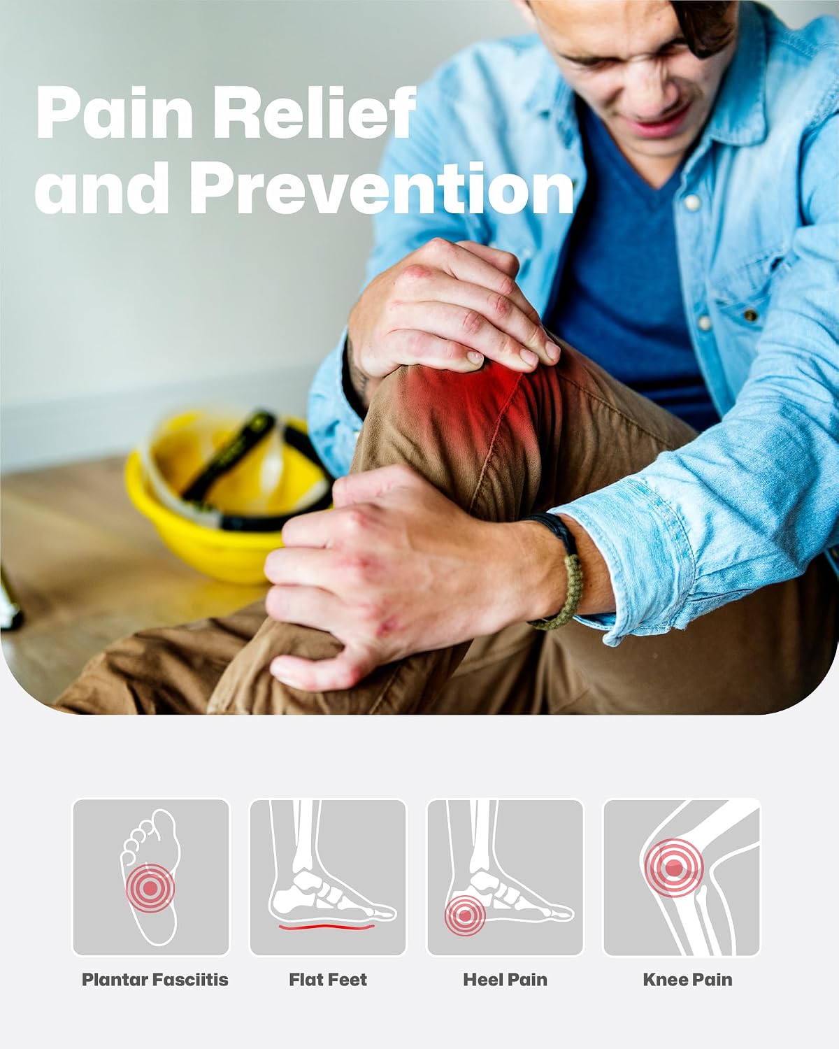 WalkHero Work Insoles for Standing All Day, Arch Support Insoles Men Women - Image 6