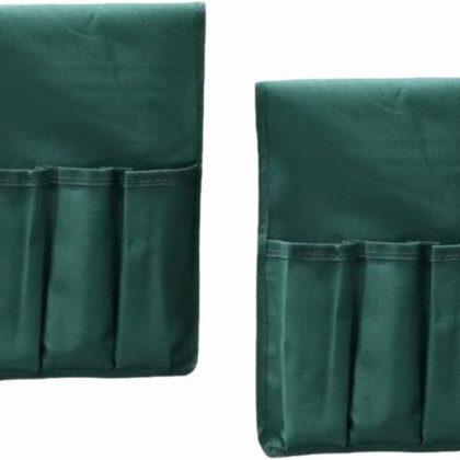 Garden Kneeler Side Bag 2 Pcs – Foldable Oxford Tool Pouch for Garden Kneeler Seat, Portable Gardening Accessories Storage Organizer