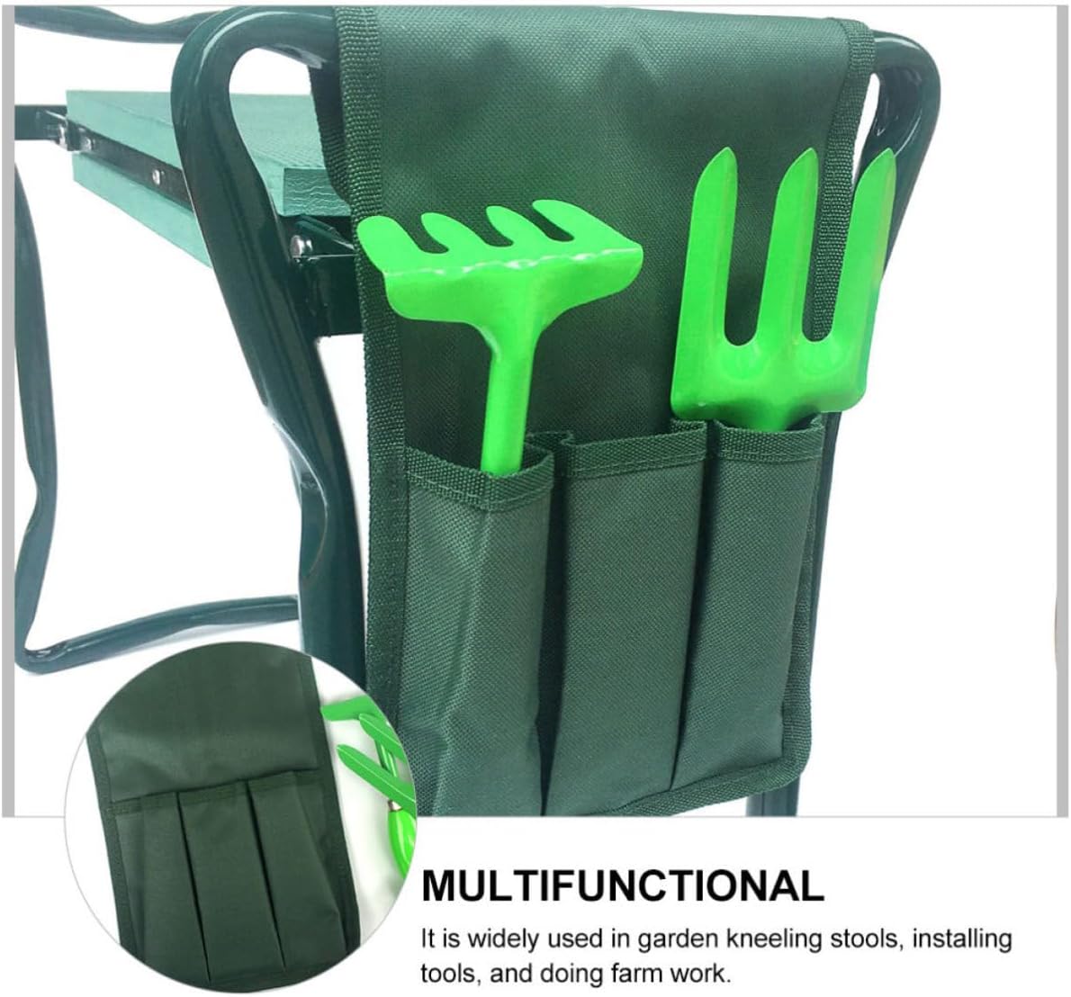 2pc Garden Kneeler Seat Tool Bag, Oxford Cloth Multi-pocket Organizer - Image 8