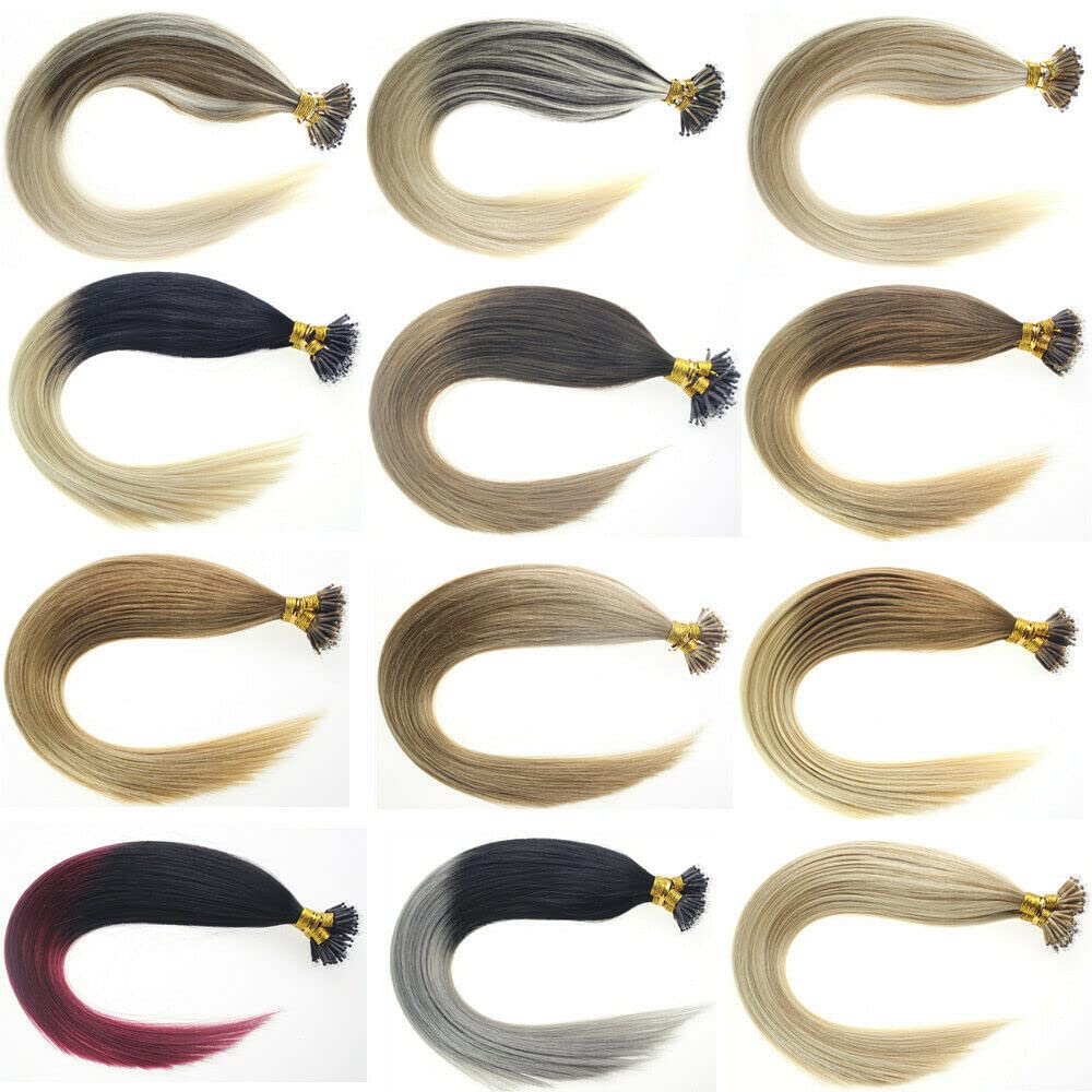 Nano Ring Tip Remy Human Hair Extensions Medium Blonde 26 Inch Invisible Nano Beads Link Premium Straight Hair Strawberry Blonde 50S/50g - Image 6