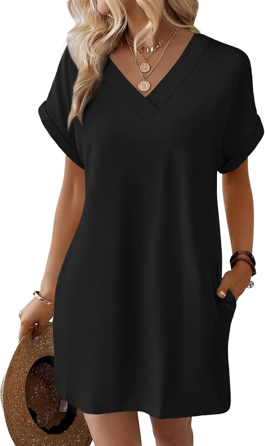 WIHOLL Summer Dresses for Women Casual Tshirt Dress Midi Dresses Fashion Beach Vacation Clothes - Image 4