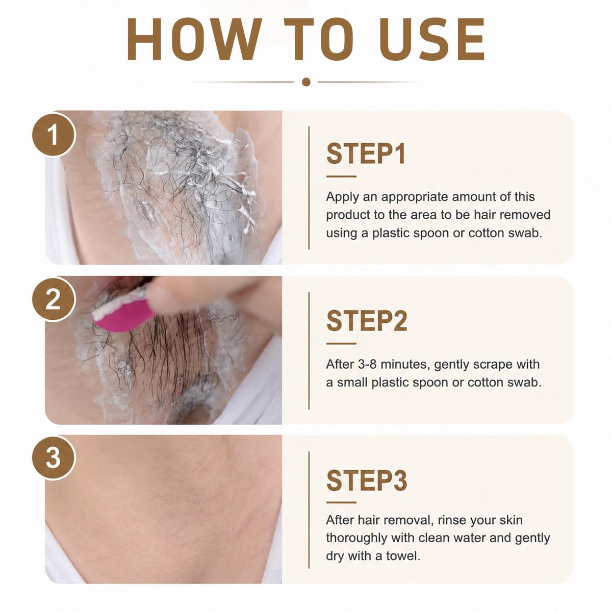 2-Pack Coconut Oil Facial Hair Removal Cream for Women, Gentle Depilatory Cream for Upper Lip, Chin & Cheeks, Face & Body Hair Remover for Sensitive Skin, Smooth Finish - Image 8