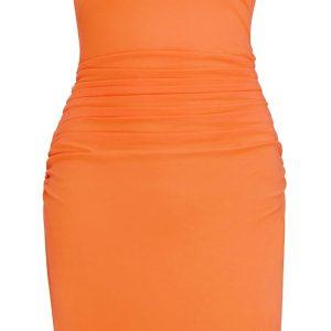 Missufeintl Women's Bodycon Ruched Short Sleeve T Shirt Midi Sundress Fitted Casual Dress