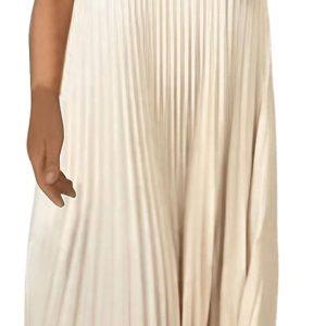GORGLITTER Women's Pleated Maxi Dresses Church Casual Wedding Guest Outfits