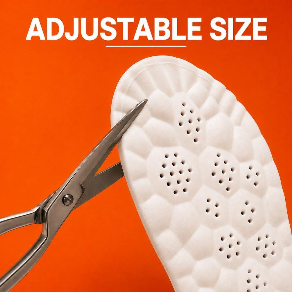 Memory Foam Comfort Boosting Insoles Men, 2026 4D Cloudy Unisex Massage Insole, Plantar Fasciitis Shock Absorbing Pain Relief for Work Boots Men Insoles for Hiking, Running, Standing All Day - Image 4