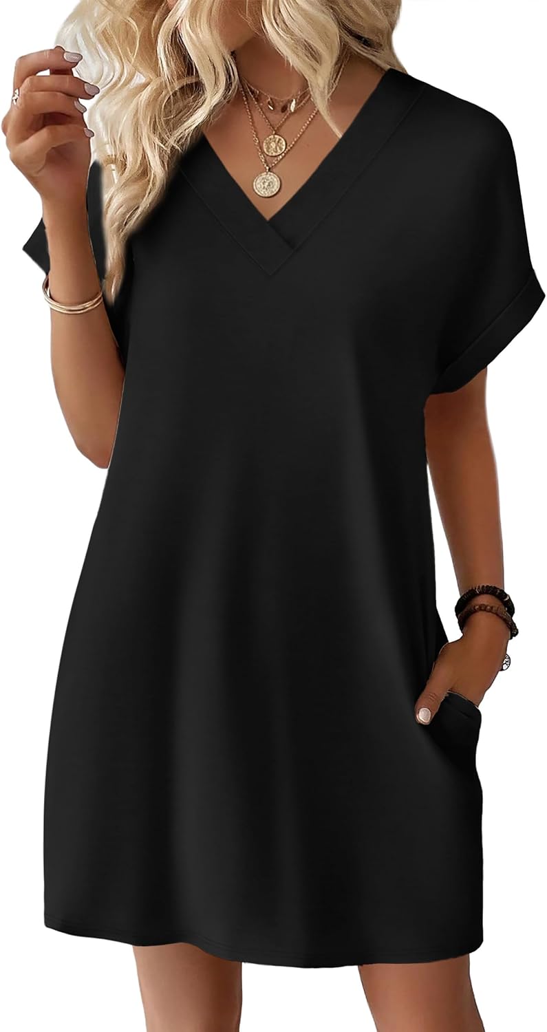 WIHOLL Summer Dresses for Women Casual Tshirt Dress Midi Dresses Fashion Beach Vacation Clothes - Image 2