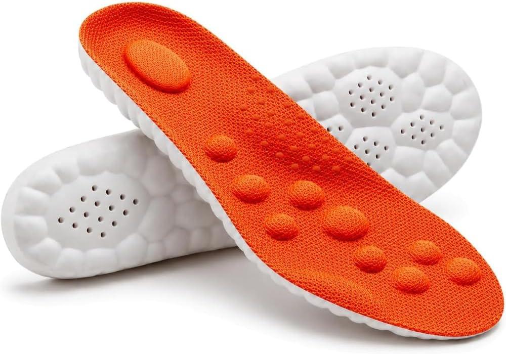Memory Foam Comfort Boosting Insoles Men, 2026 4D Cloudy Unisex Massage Insole, Plantar Fasciitis Shock Absorbing Pain Relief for Work Boots Men Insoles for Hiking, Running, Standing All Day