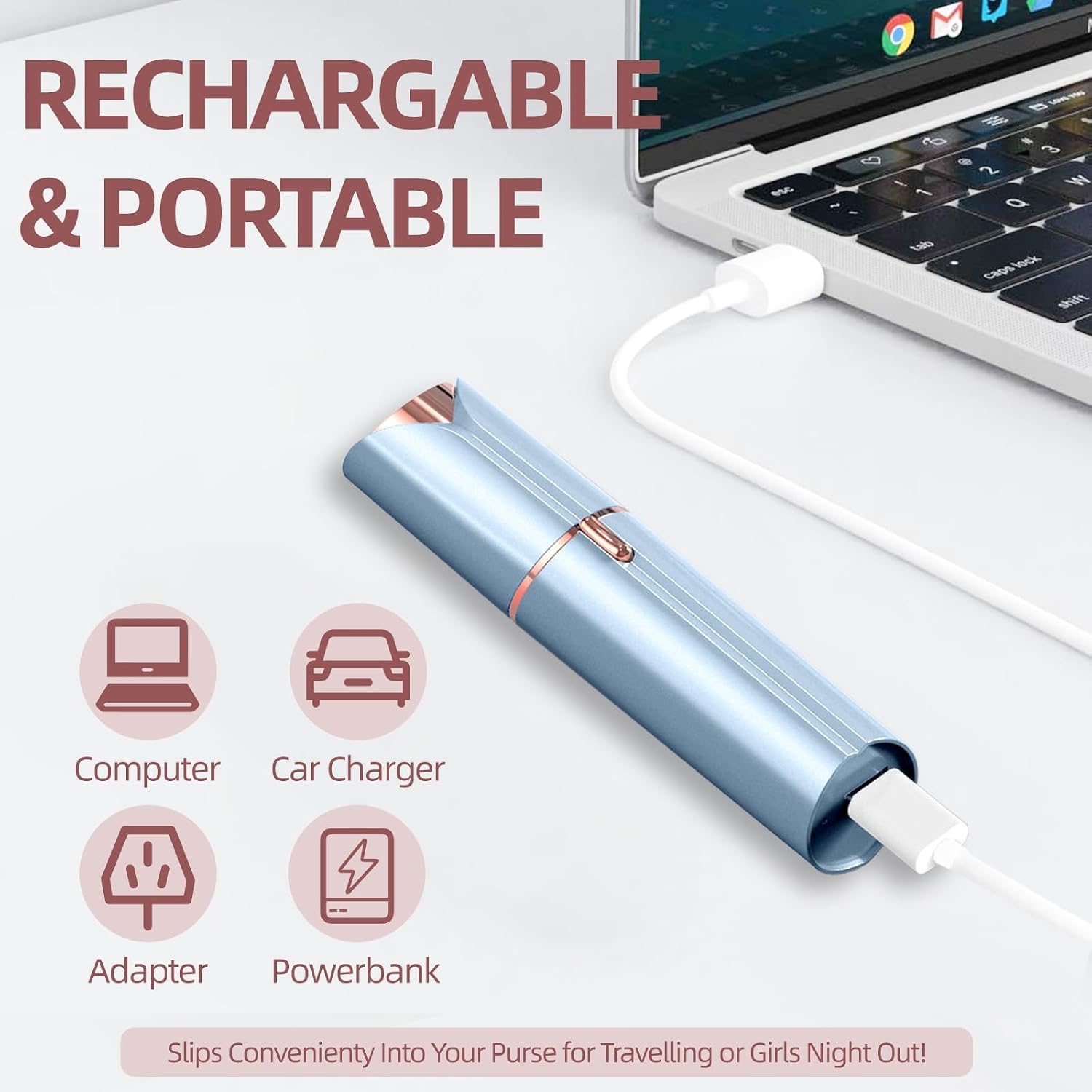 Facial Hair Remover for Women, USB Rechargeable with 2 Extra Heads - Image 6