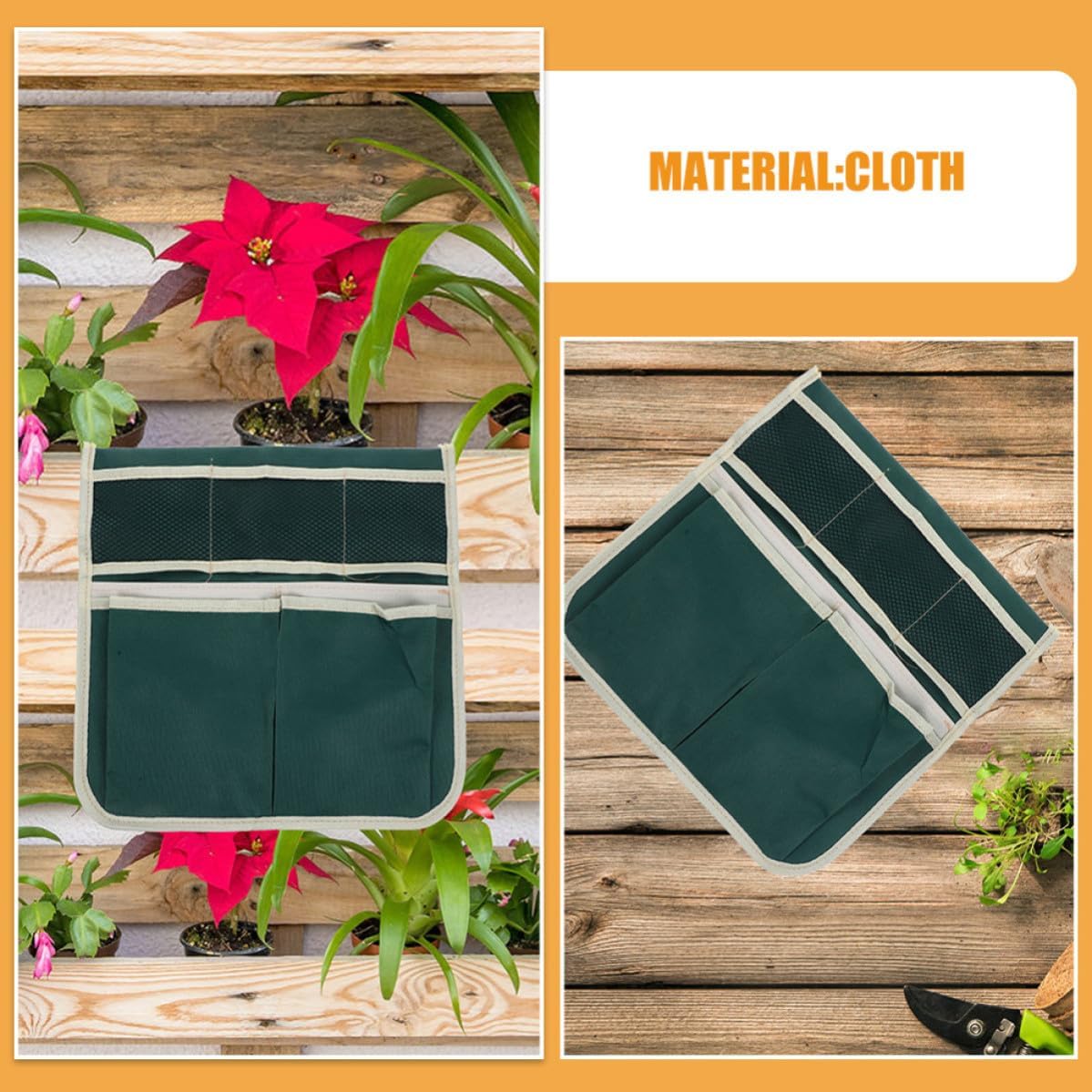 Garden 2pcs Kneeler Tool Seat with Pockets Side Bag Storage - Image 7