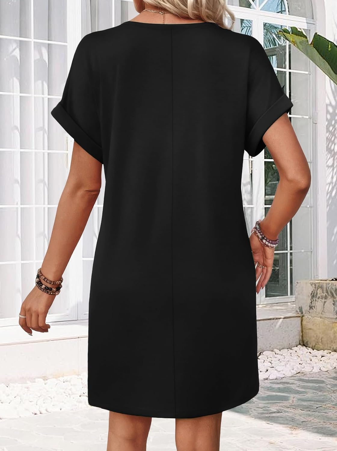 WIHOLL Summer Dresses for Women Casual Tshirt Dress Midi Dresses Fashion Beach Vacation Clothes - Image 5