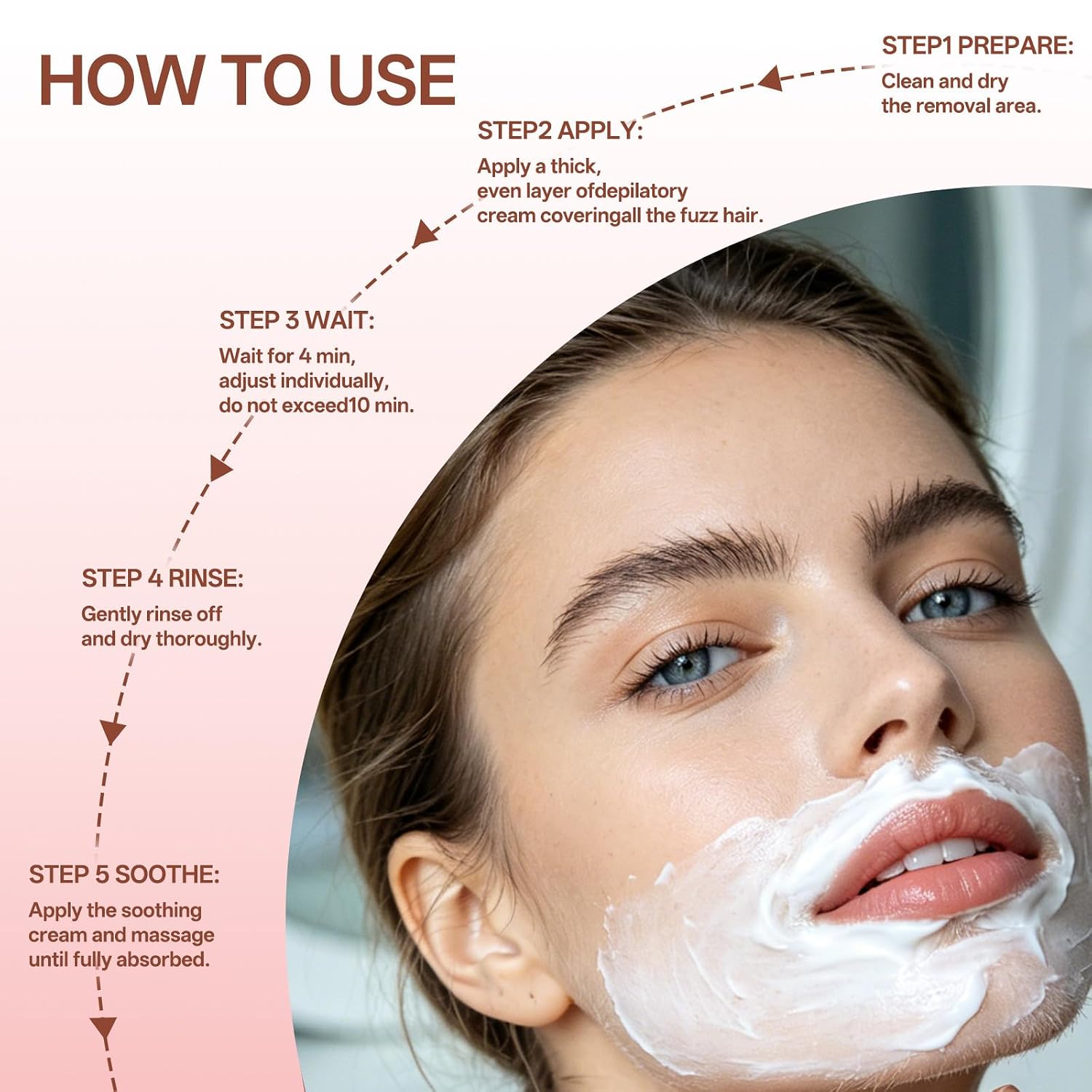 Facial Hair Removal Cream for Women, Painless & Gentle, Zero Dark Spots - Image 7