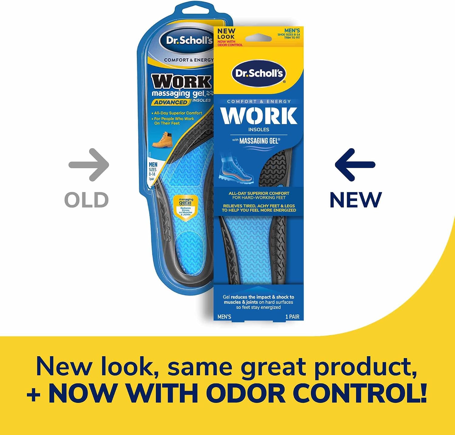 Dr. Scholl's Work All-Day Superior Comfort Insoles (with) Massaging Gel®, Men, 1 Pair, Trim to Fit (Pack of 2) - Image 2