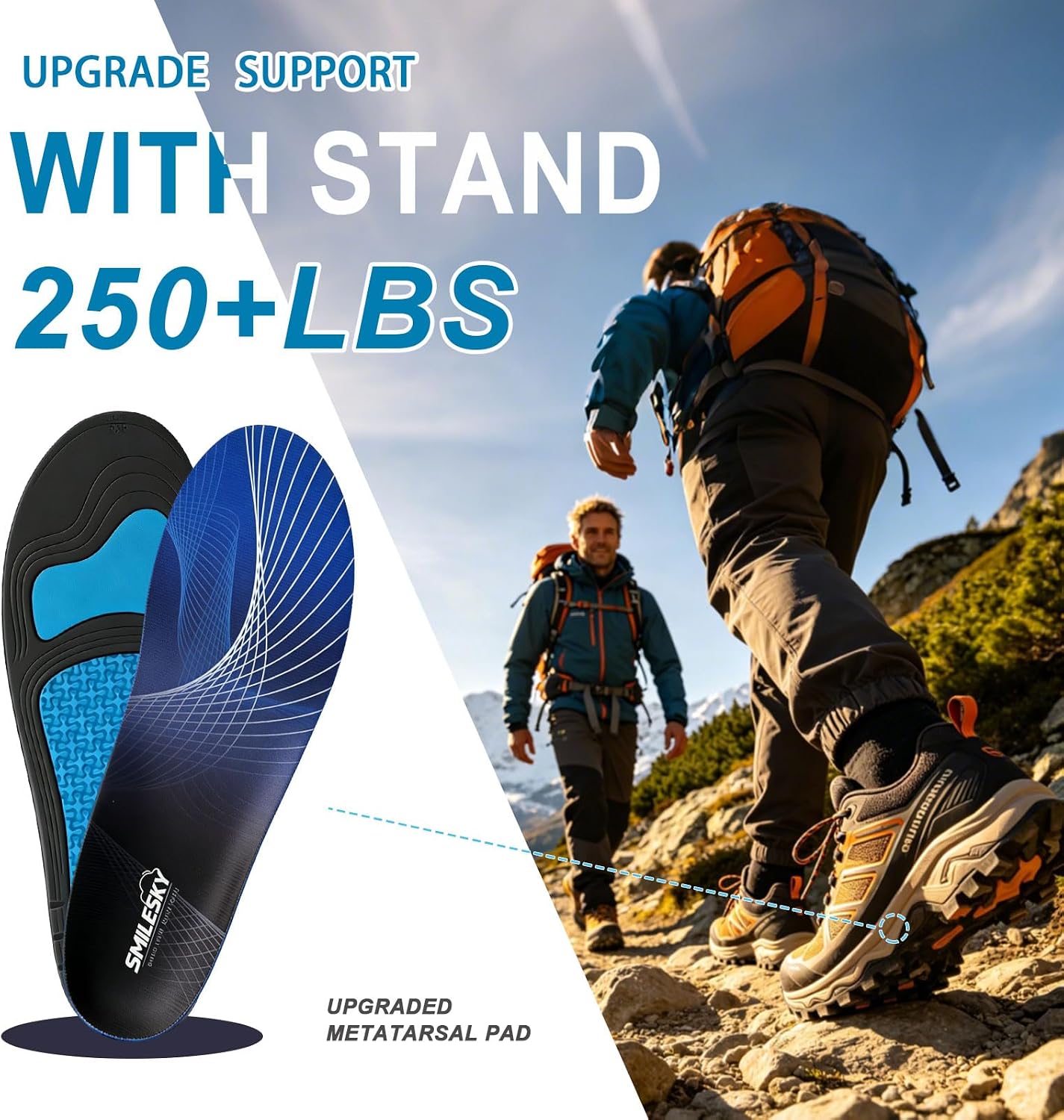 Gel Insoles for Men Women Standing All Day Superior Comfort with Massaging Gel Technology, Relieves Tired Achy Feet & Legs, Inserts for Work Boots & Sneakers(Trim to Fit) - Image 2